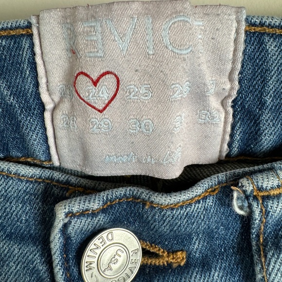 REVICE “Ruby Tuesday” Jeans With Red Racer Stripe with Frayed Hem 24 - Picture 5 of 9